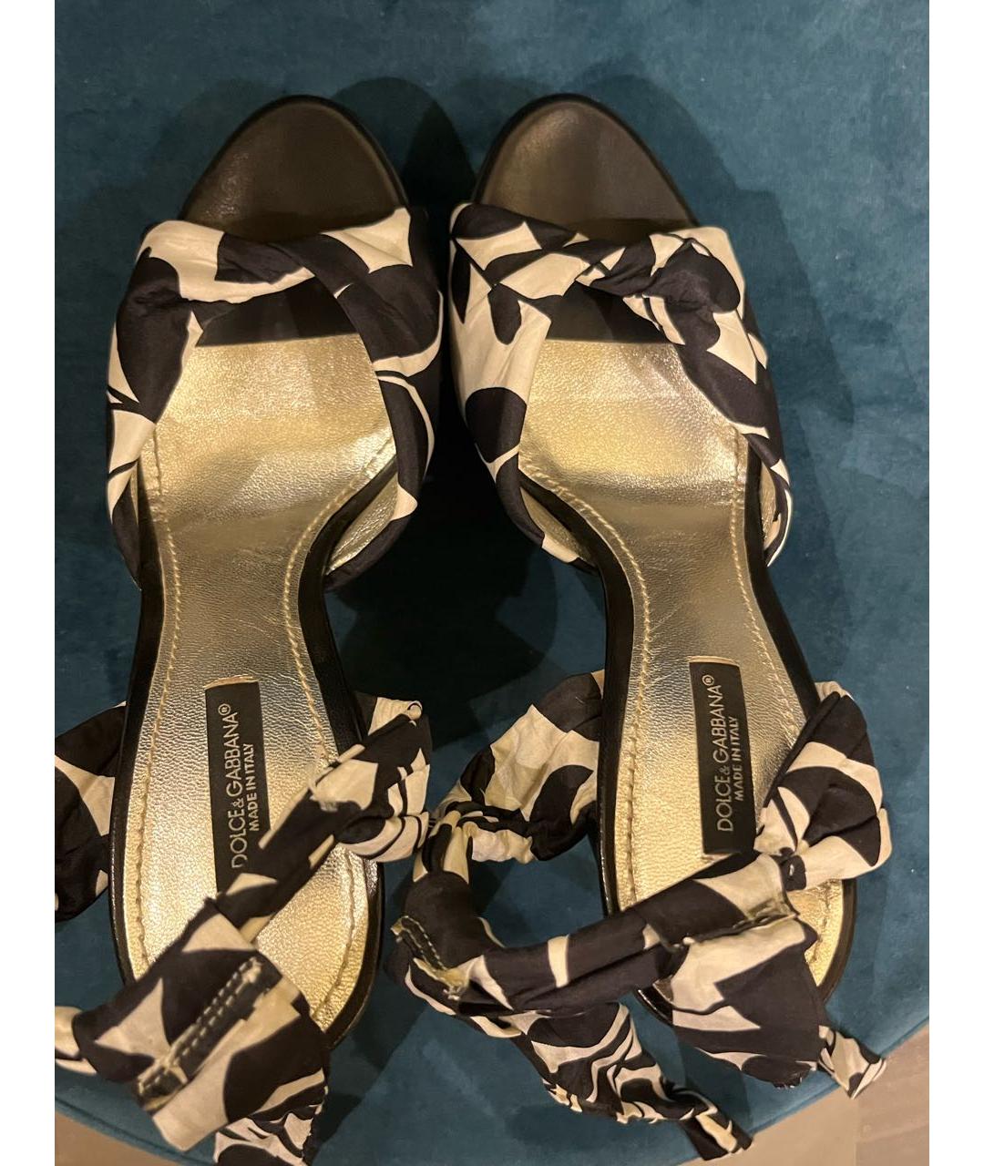 DOLCE&GABBANA Мульти текстильные босоножки, фото 3