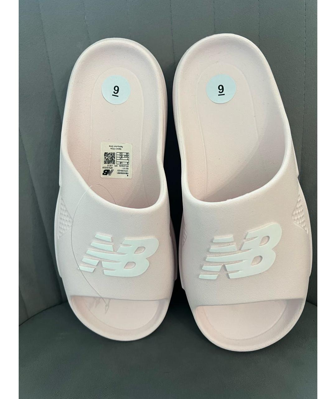 NEW BALANCE Розовые резиновые шлепанцы, фото 3