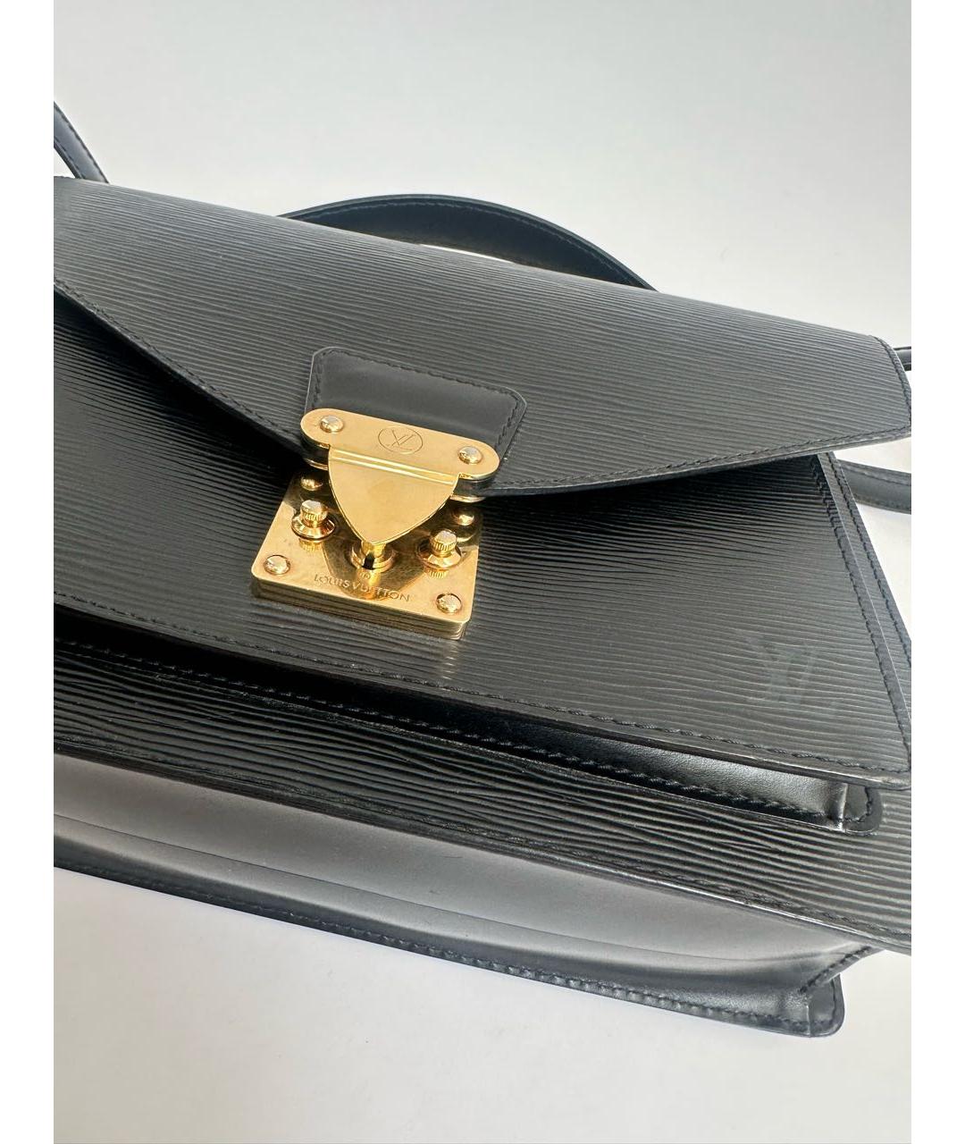 LOUIS VUITTON Черная кожаная сумка через плечо, фото 6