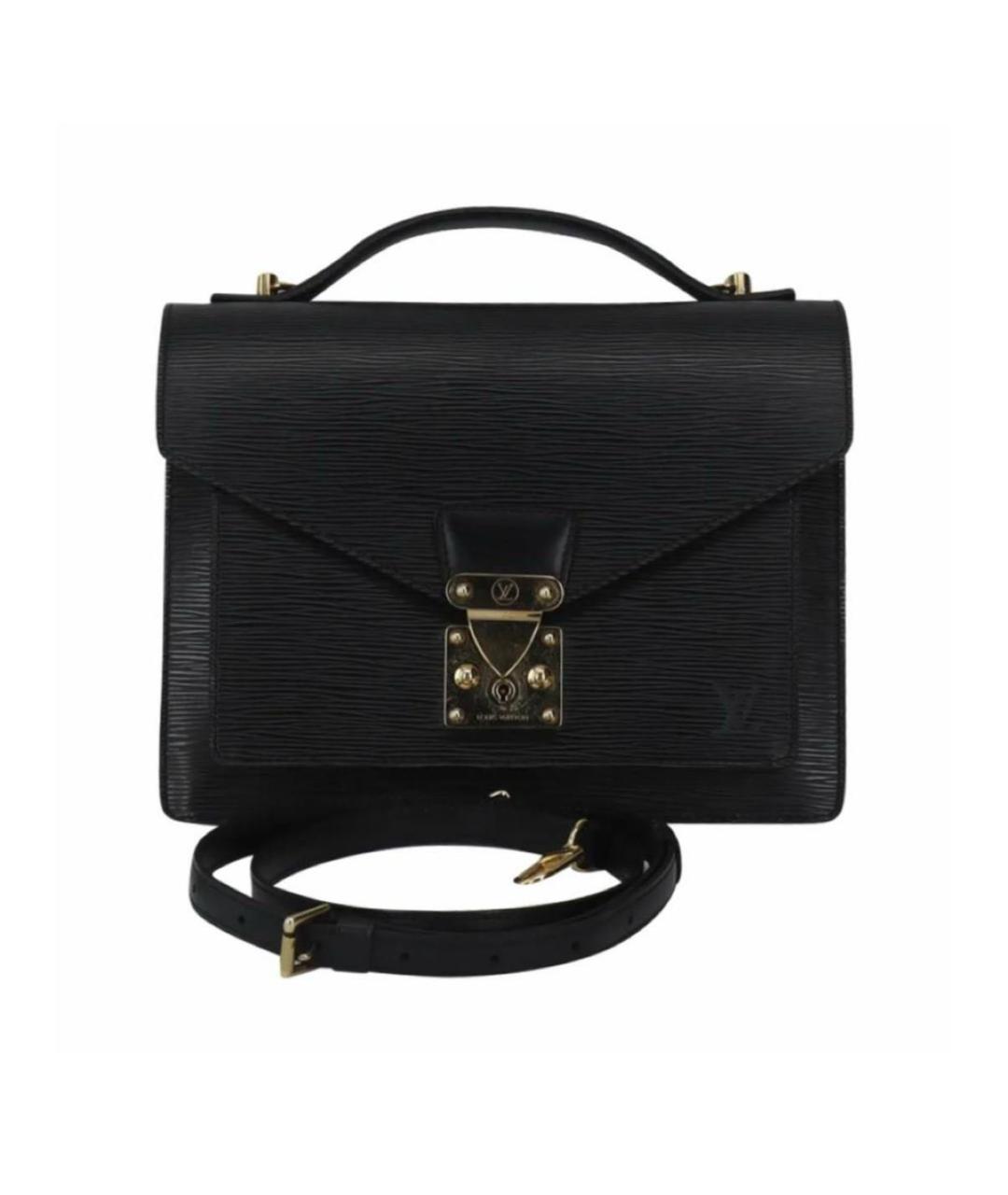 LOUIS VUITTON Черная кожаная сумка через плечо, фото 1