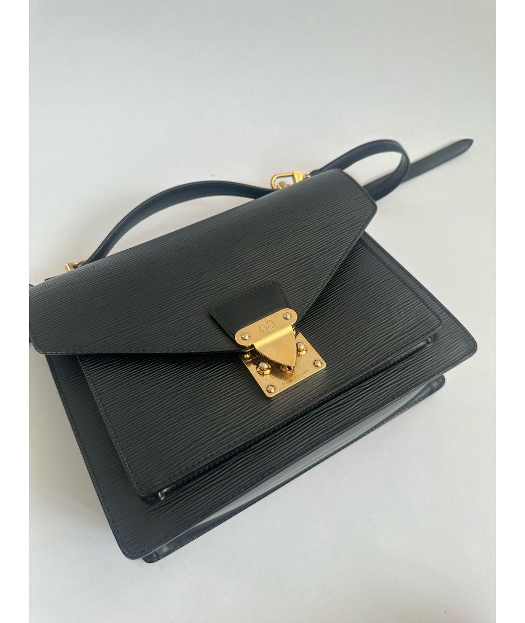 LOUIS VUITTON Черная кожаная сумка через плечо, фото 2