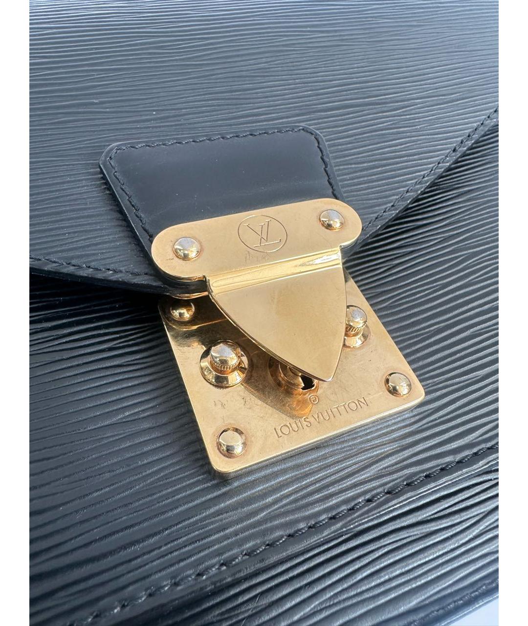 LOUIS VUITTON Черная кожаная сумка через плечо, фото 7