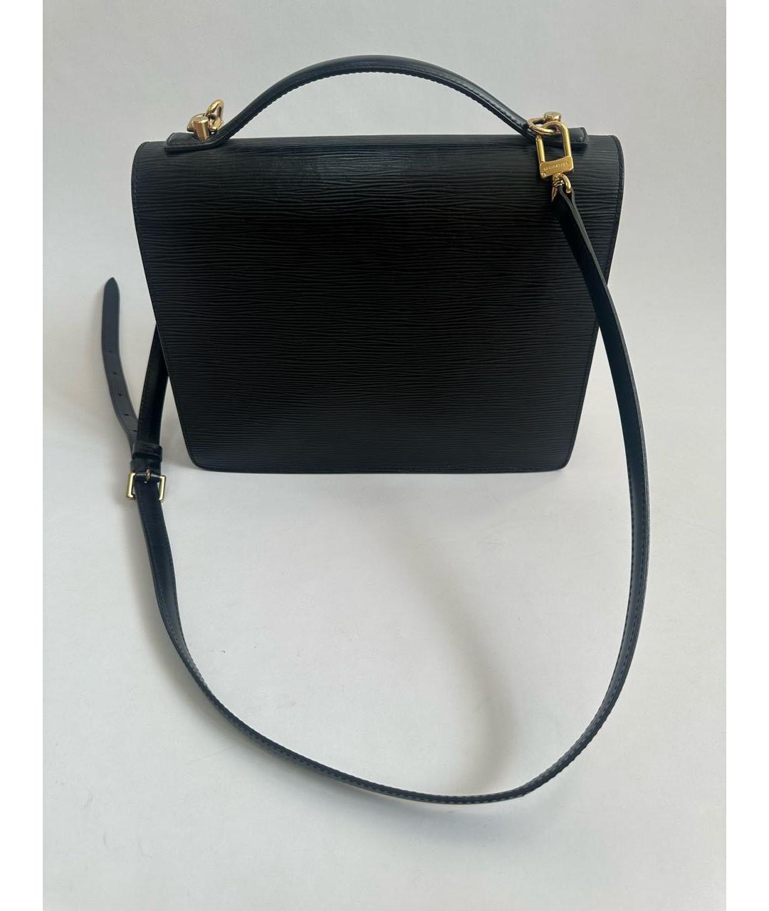 LOUIS VUITTON Черная кожаная сумка через плечо, фото 3