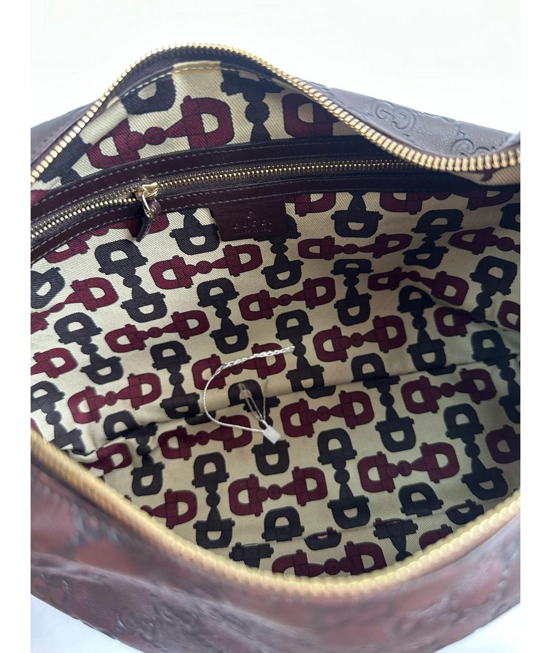 GUCCI Коричневая кожаная сумка через плечо, фото 4