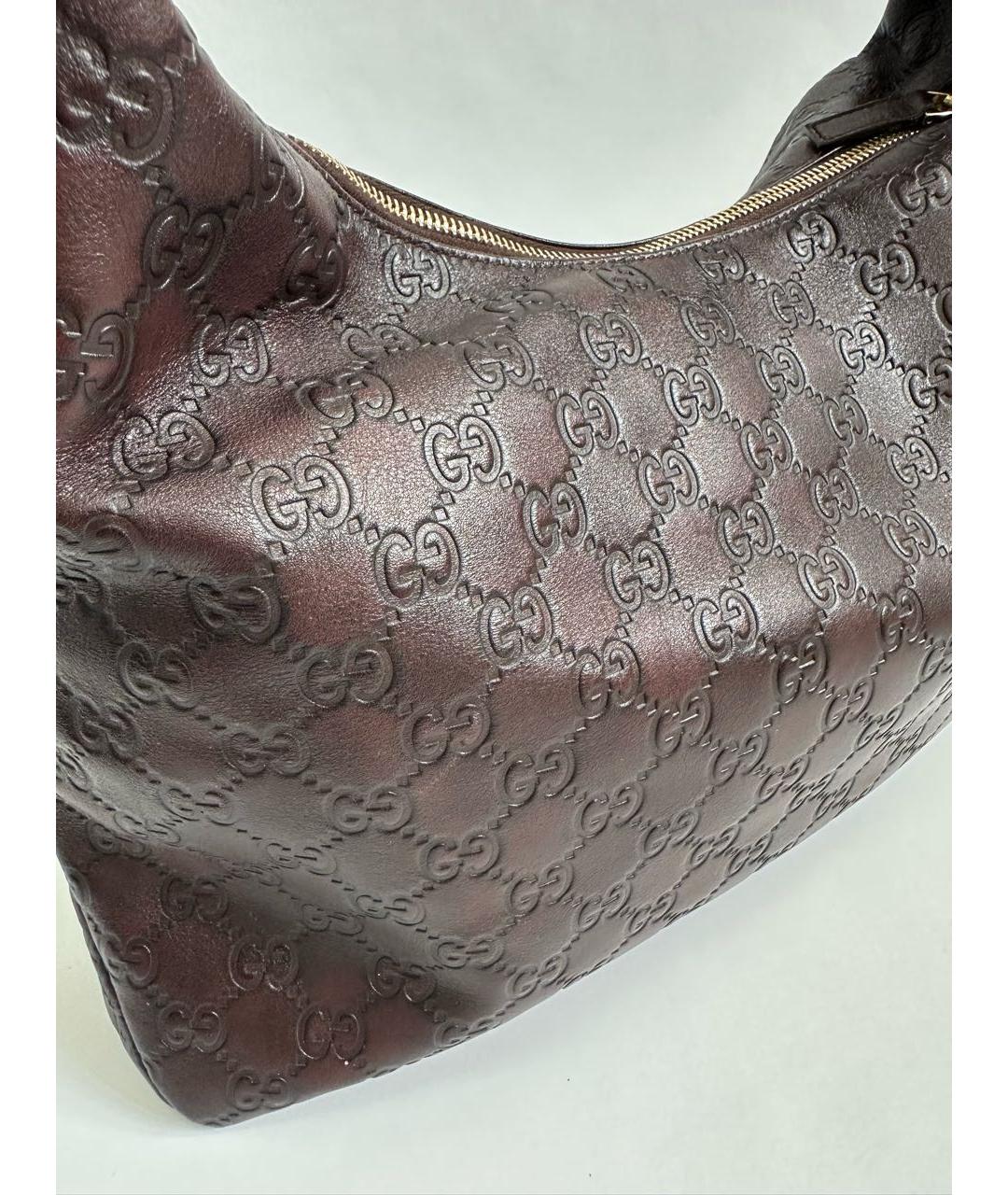 GUCCI Коричневая кожаная сумка через плечо, фото 3