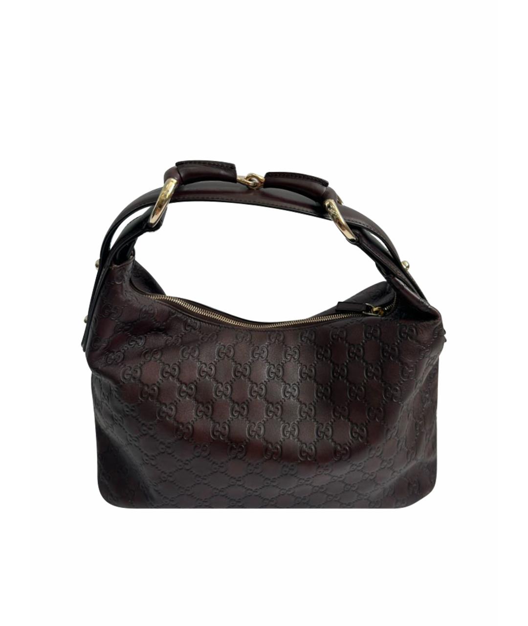 GUCCI Коричневая кожаная сумка через плечо, фото 1