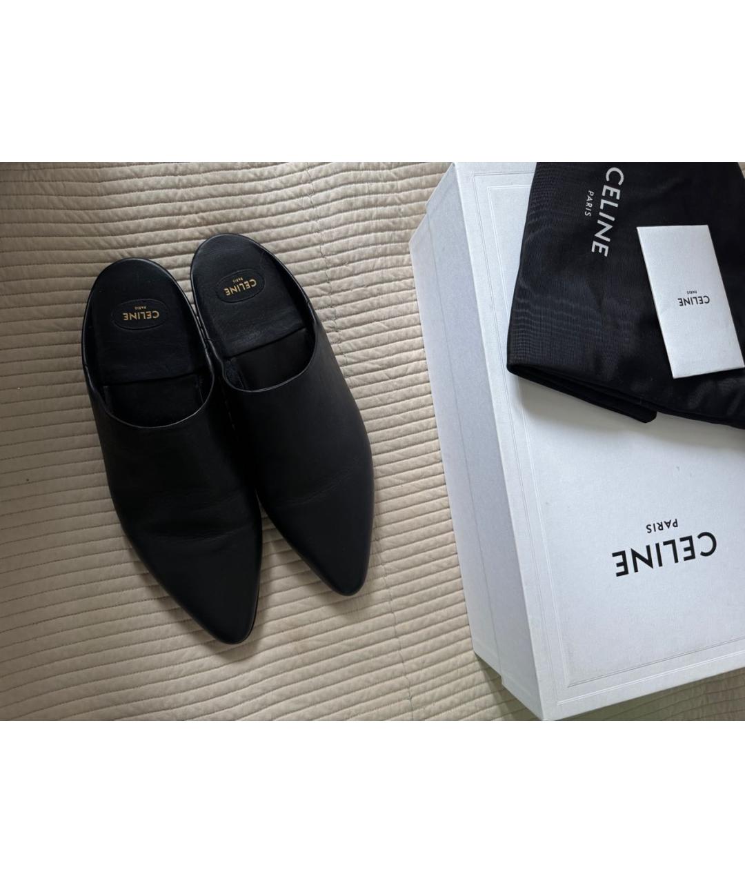 CELINE Черные кожаные лоферы, фото 3