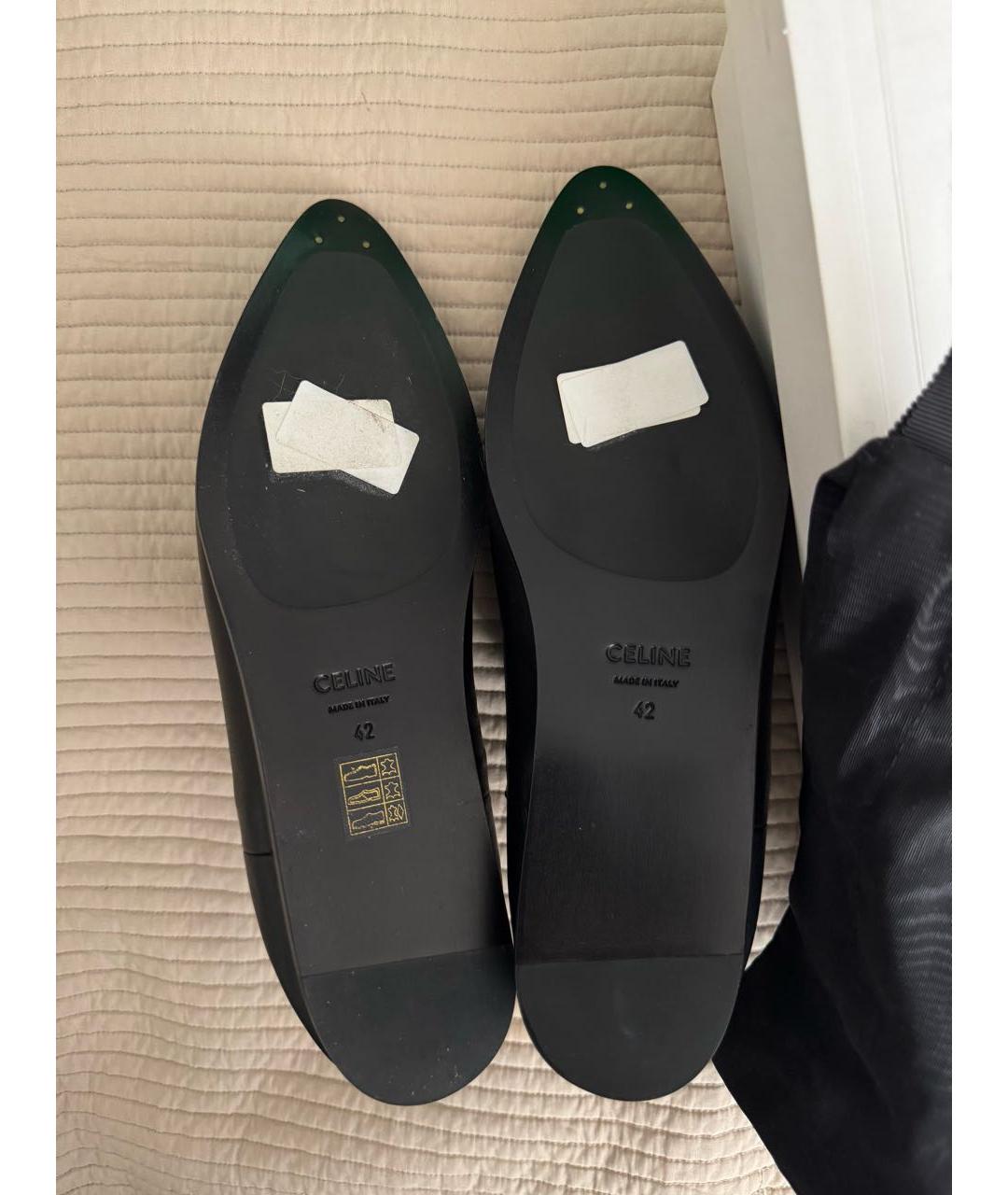 CELINE Черные кожаные лоферы, фото 6