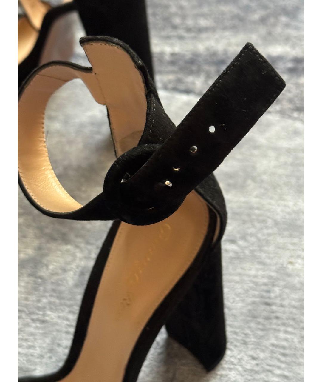 GIANVITO ROSSI Черные бархатные туфли, фото 8