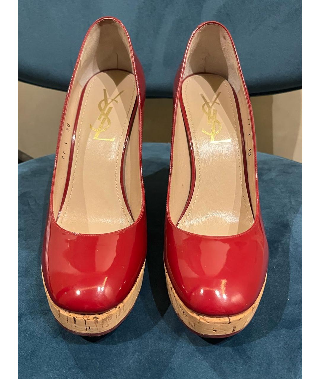 SAINT LAURENT Красные туфли из лакированной кожи, фото 2