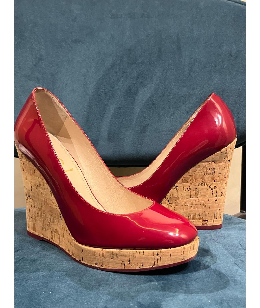SAINT LAURENT Красные туфли из лакированной кожи, фото 8