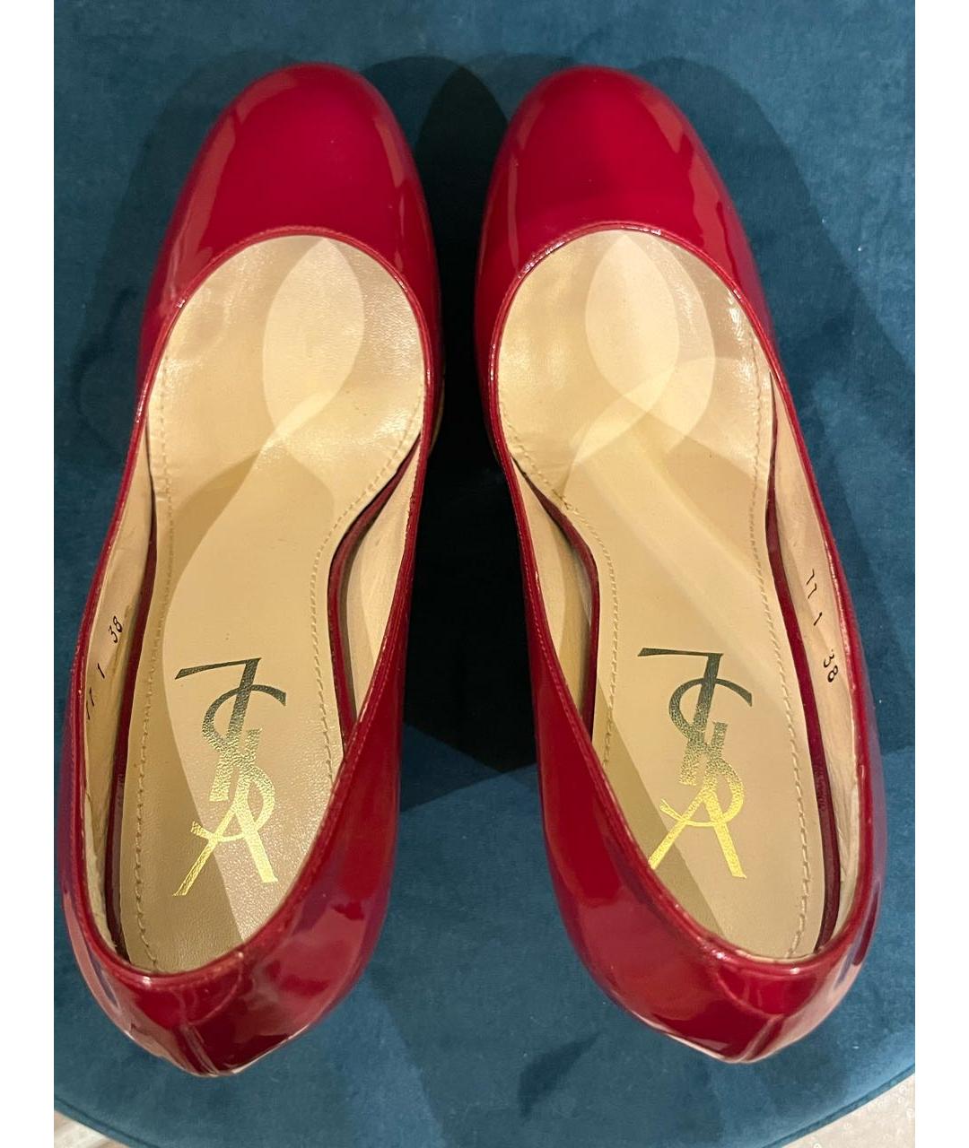 SAINT LAURENT Красные туфли из лакированной кожи, фото 3