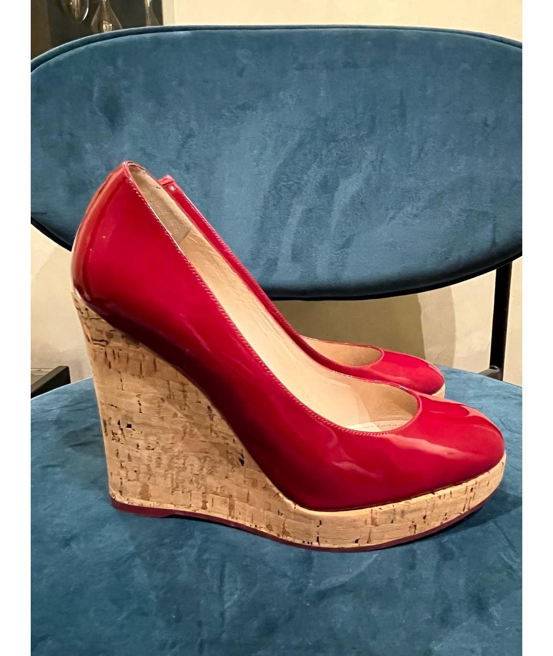 SAINT LAURENT Красные туфли из лакированной кожи, фото 9