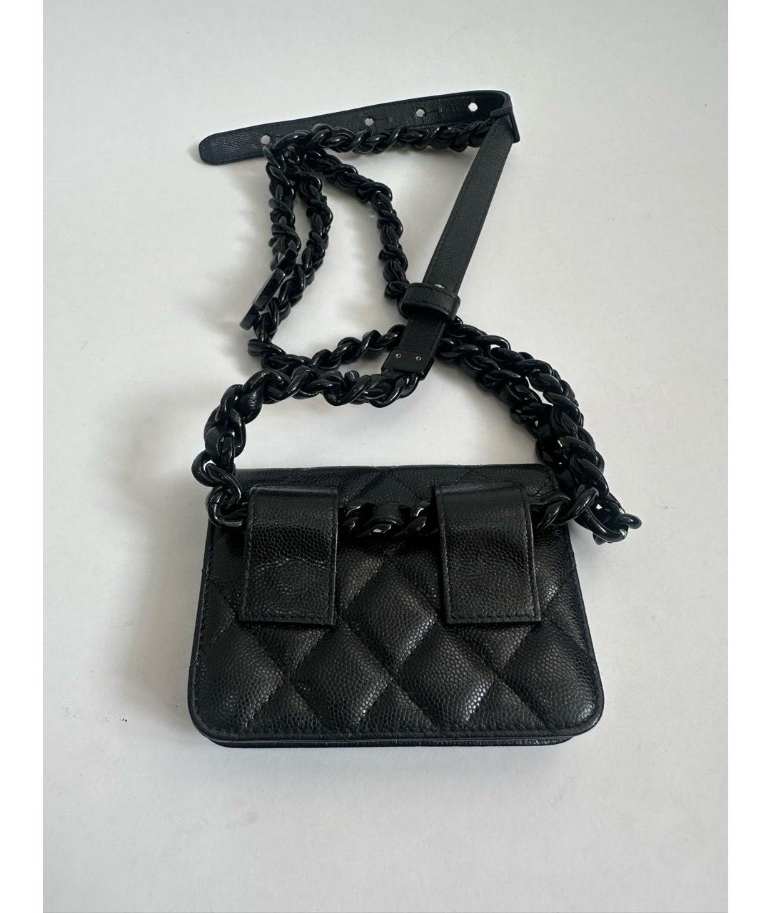 CHANEL Черная кожаная поясная сумка, фото 3