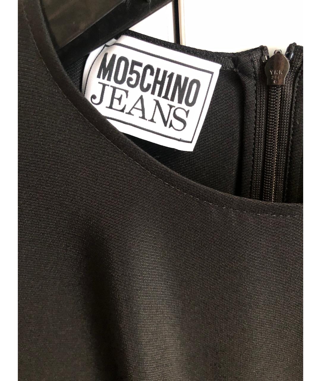 MOSCHINO JEANS Черное шелковое коктейльное платье, фото 3