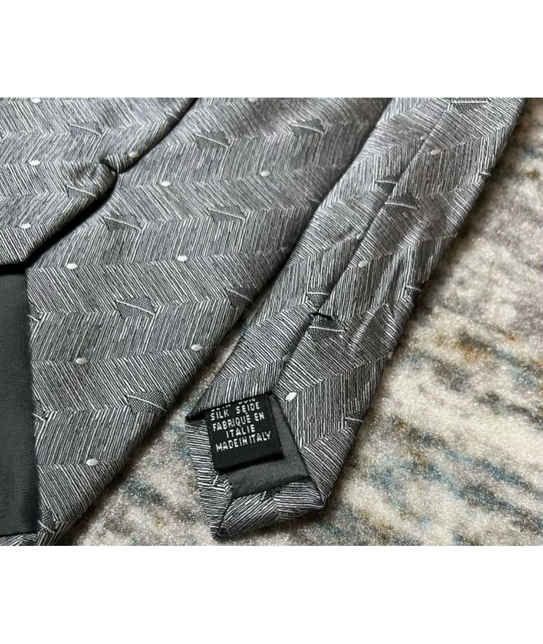 HUGO BOSS Серый шелковый галстук, фото 4