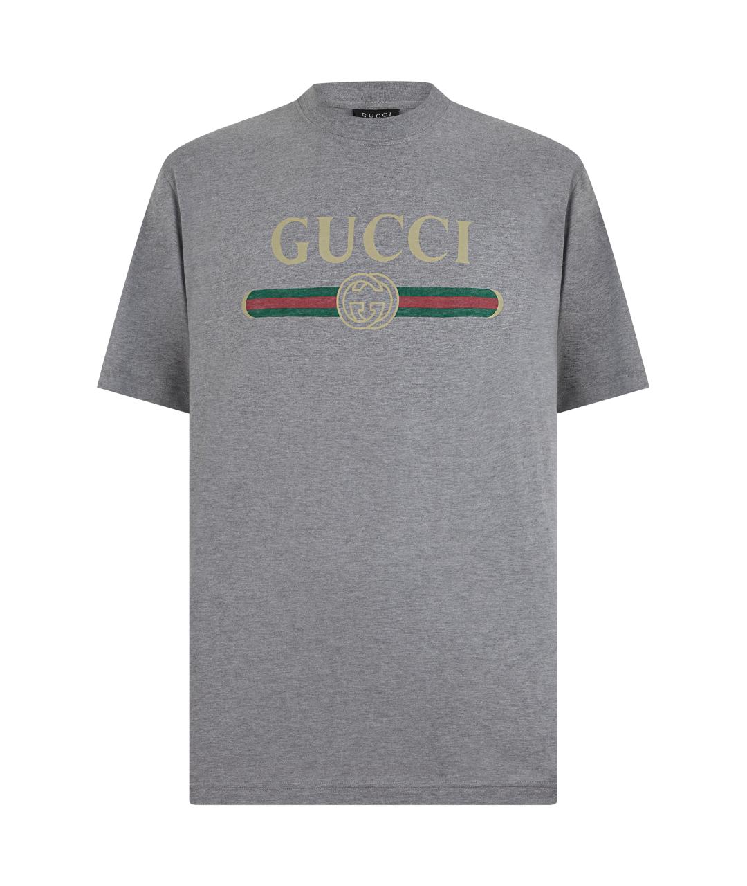 GUCCI Серая хлопковая футболка, фото 1