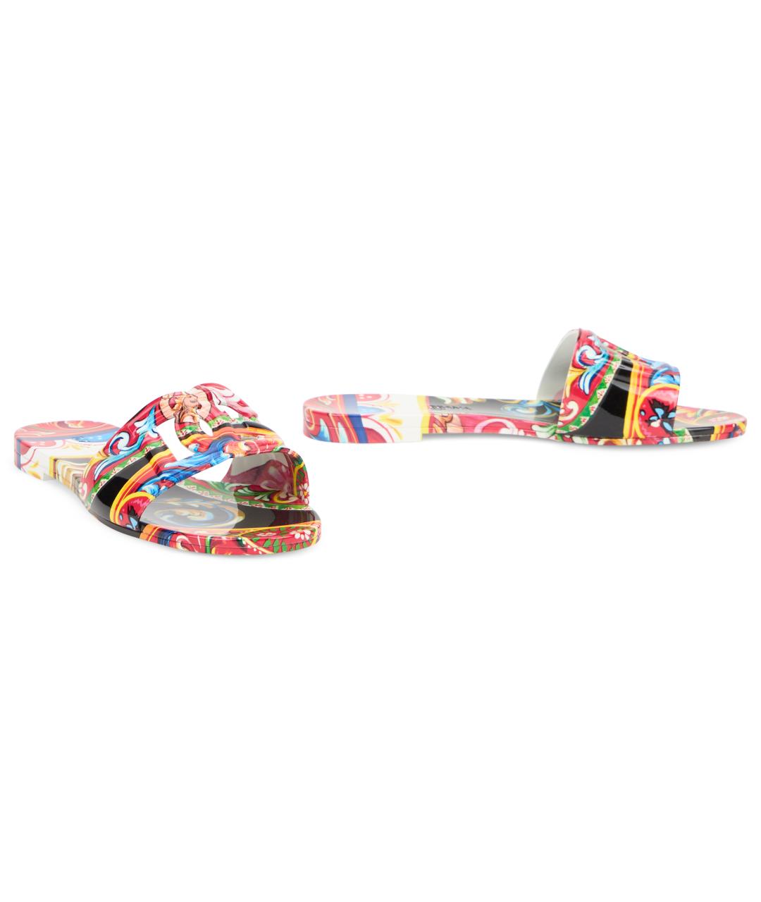 DOLCE&GABBANA Мульти резиновые шлепанцы, фото 3