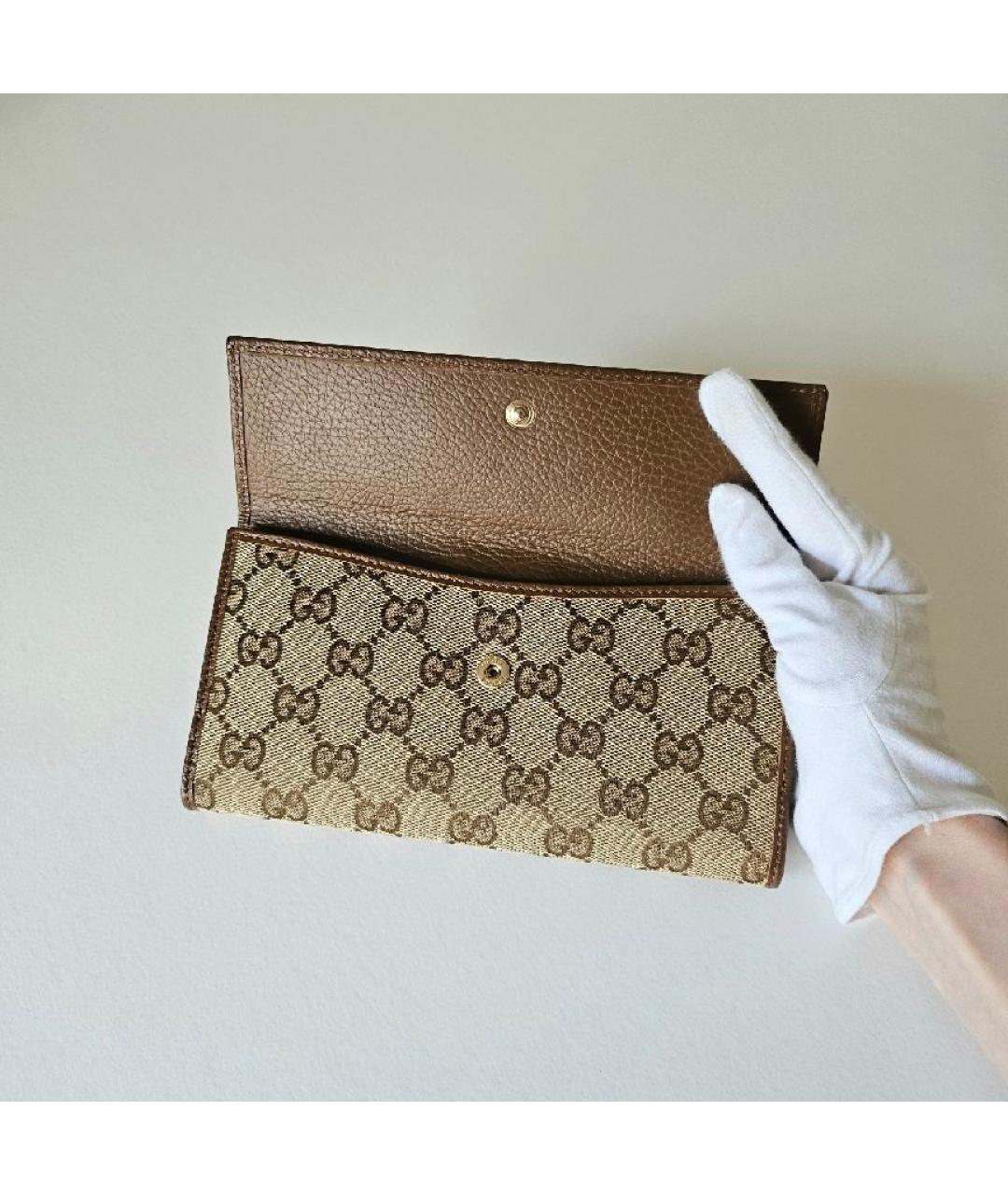 GUCCI Коричневый кожаный кошелек, фото 5