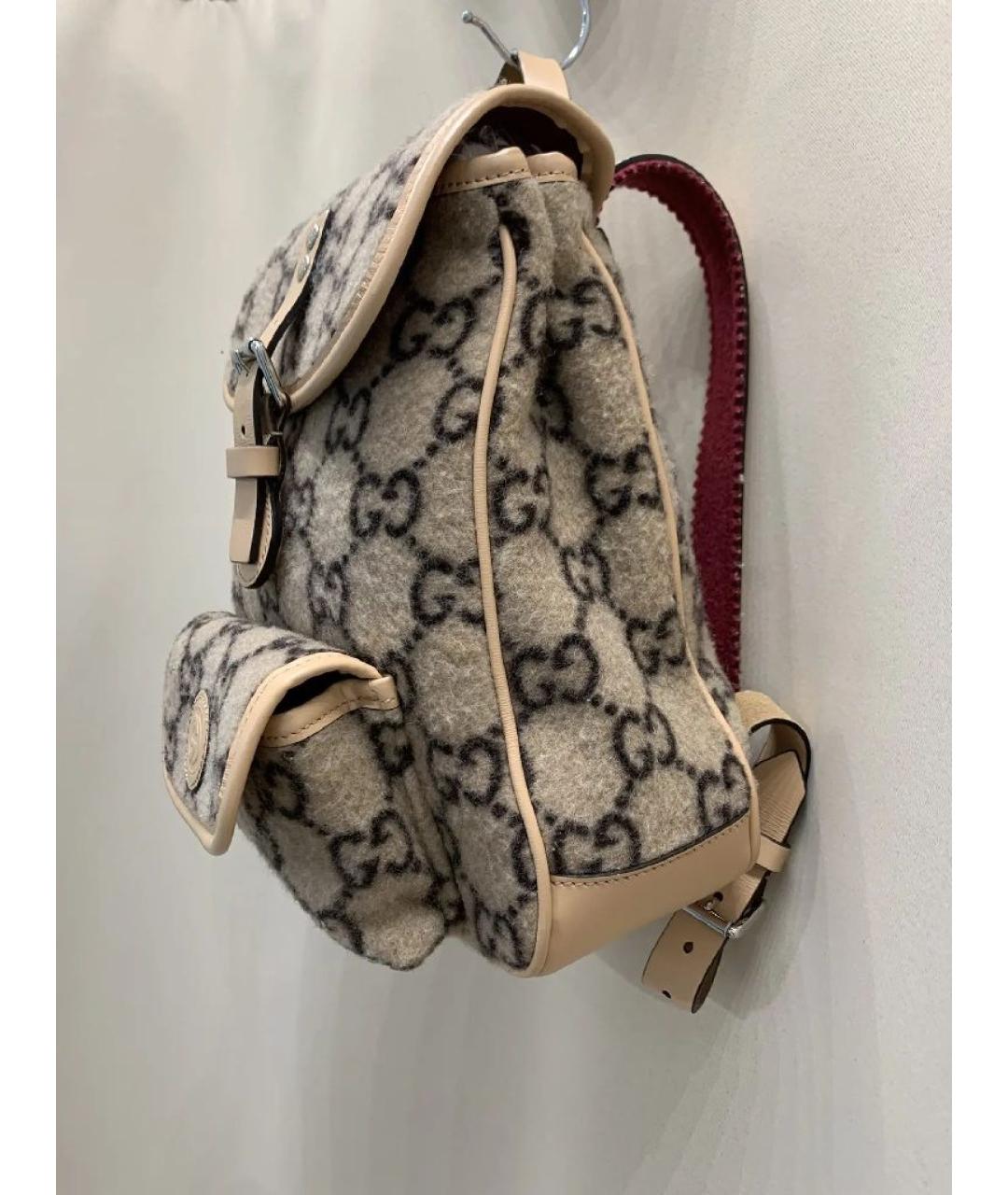 GUCCI Бежевый кожаный рюкзак, фото 2