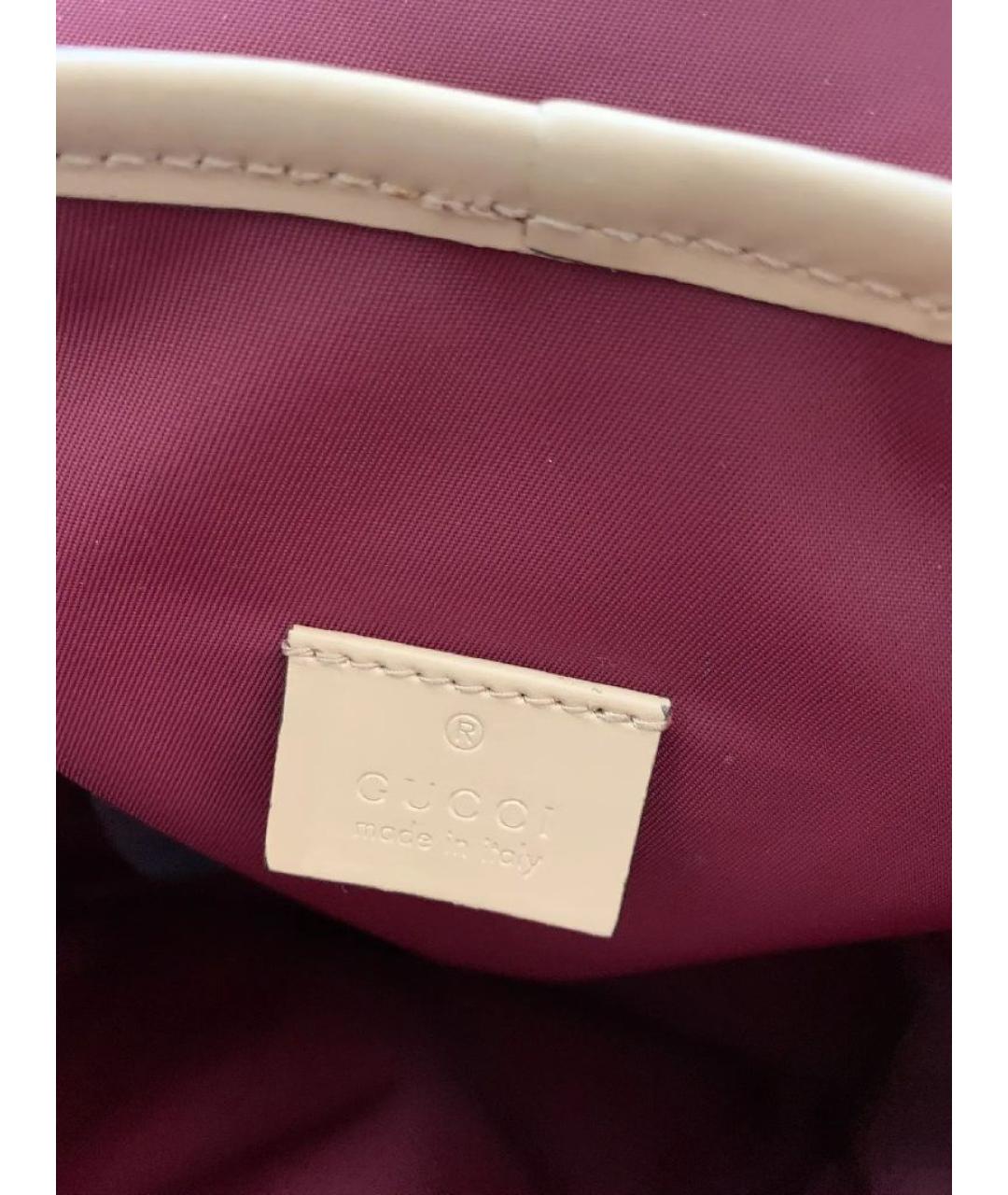 GUCCI Бежевый кожаный рюкзак, фото 6