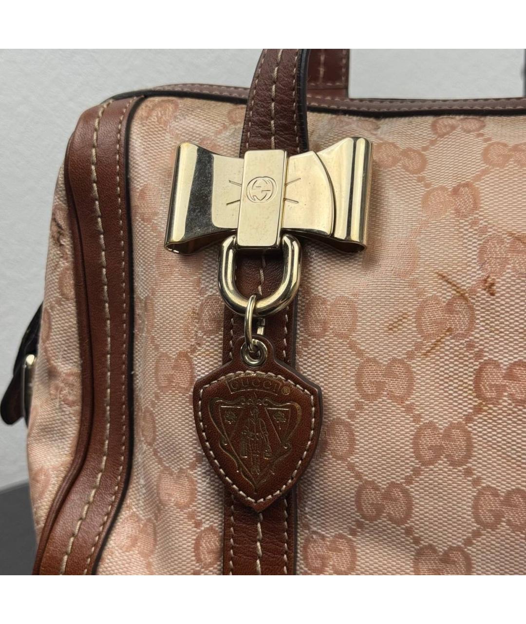 GUCCI Розовая канва сумка с короткими ручками, фото 3
