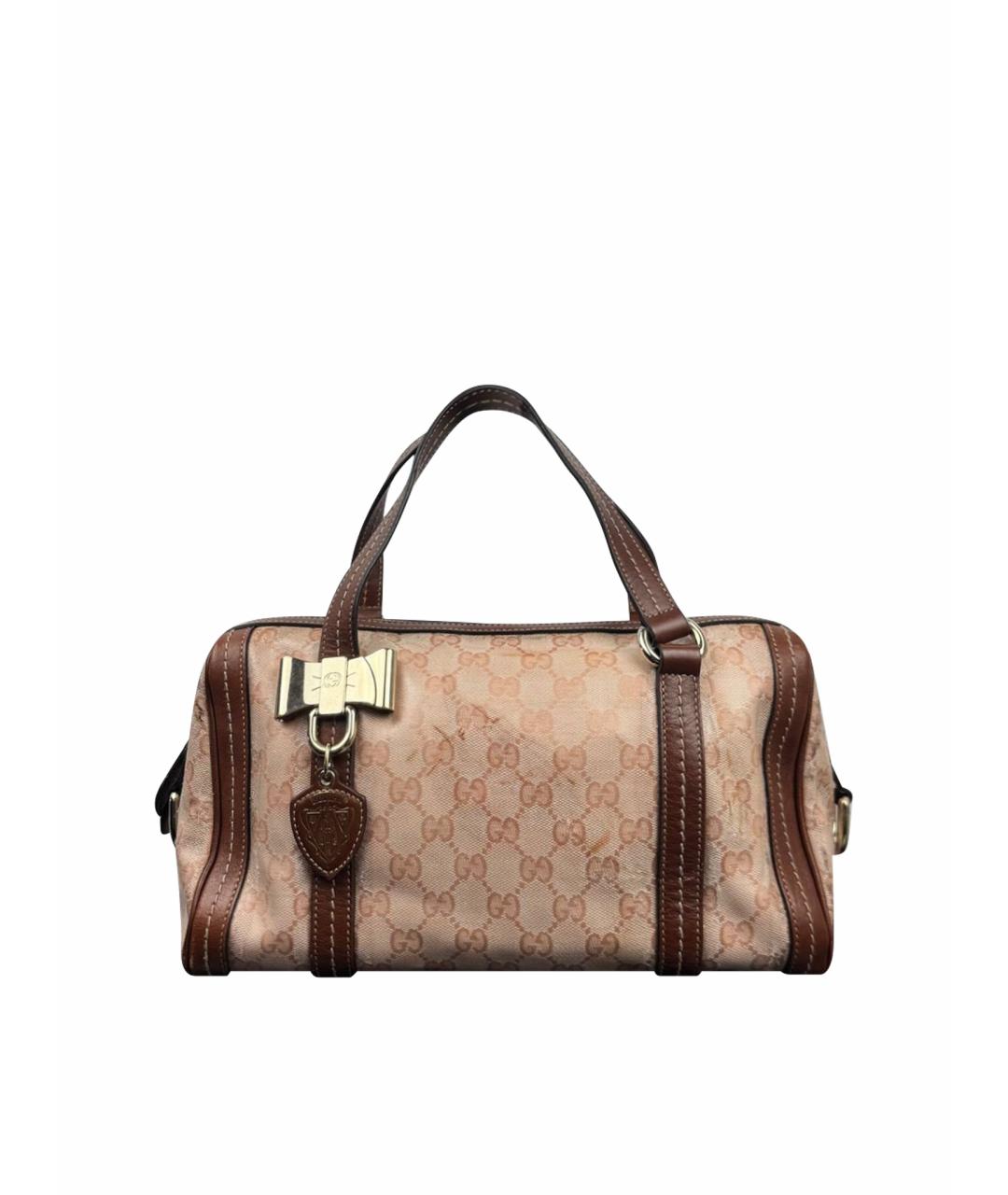 GUCCI Розовая канва сумка с короткими ручками, фото 1