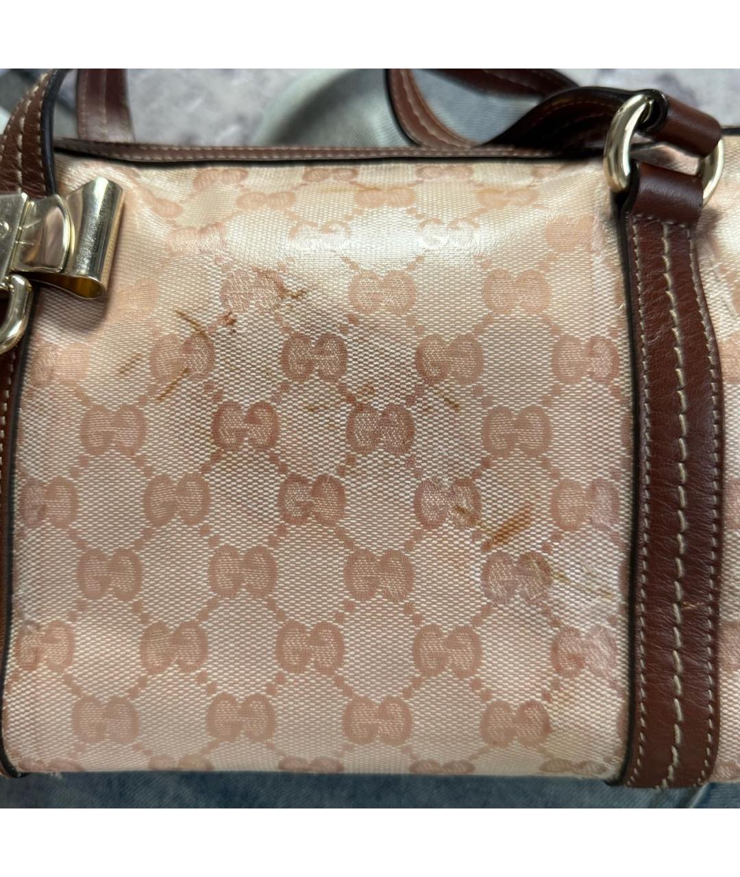 GUCCI Розовая канва сумка с короткими ручками, фото 5