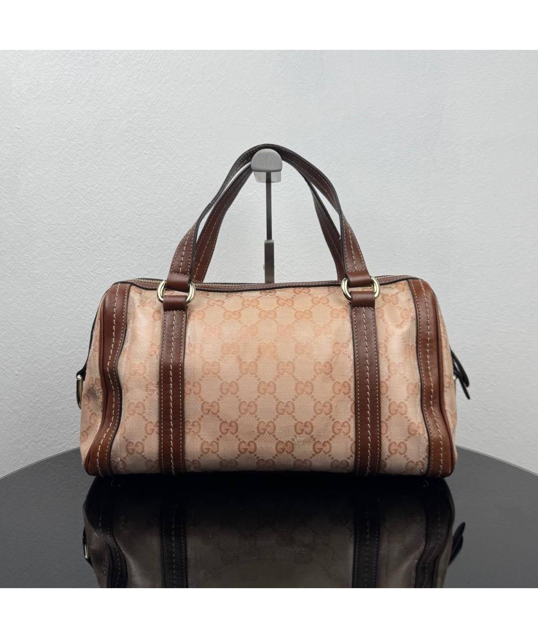 GUCCI Розовая канва сумка с короткими ручками, фото 2
