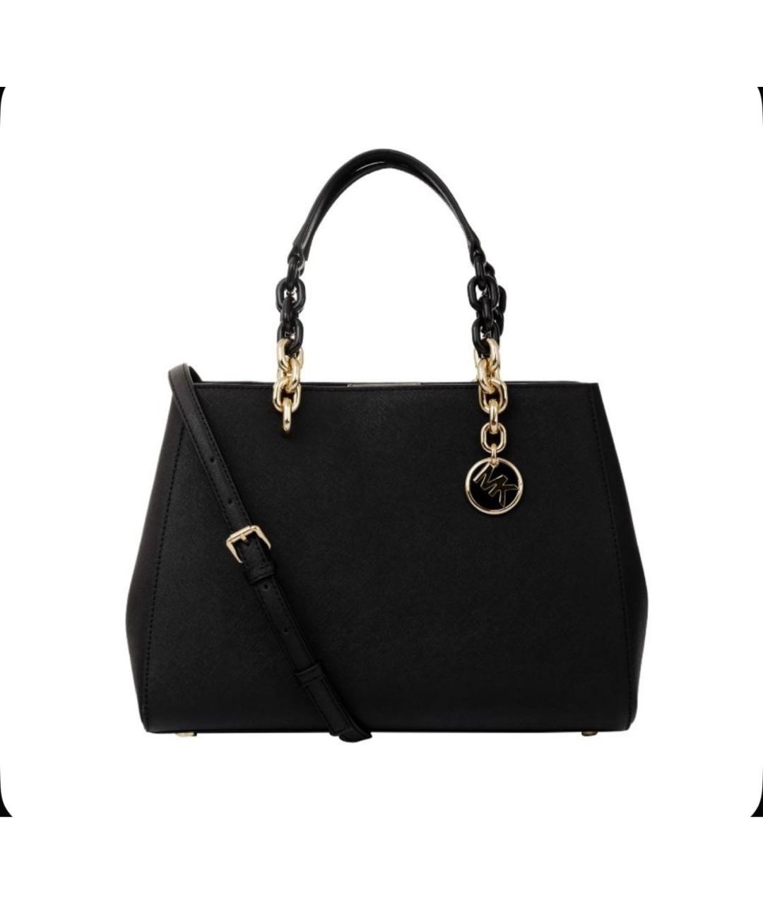MICHAEL KORS Черная кожаная сумка через плечо, фото 5