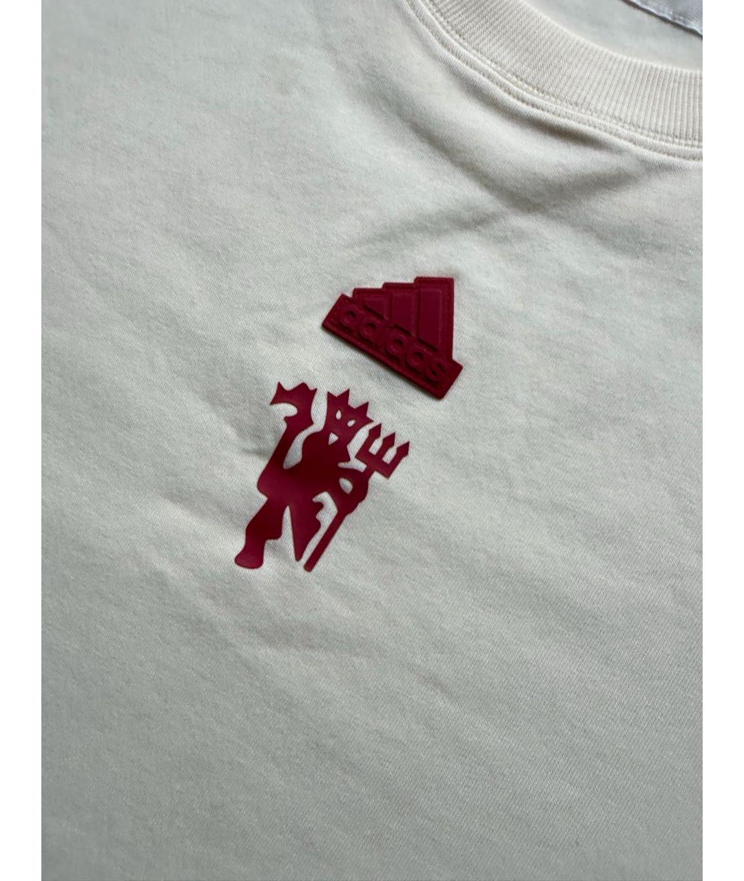 ADIDAS Бежевая хлопковая футболка, фото 3
