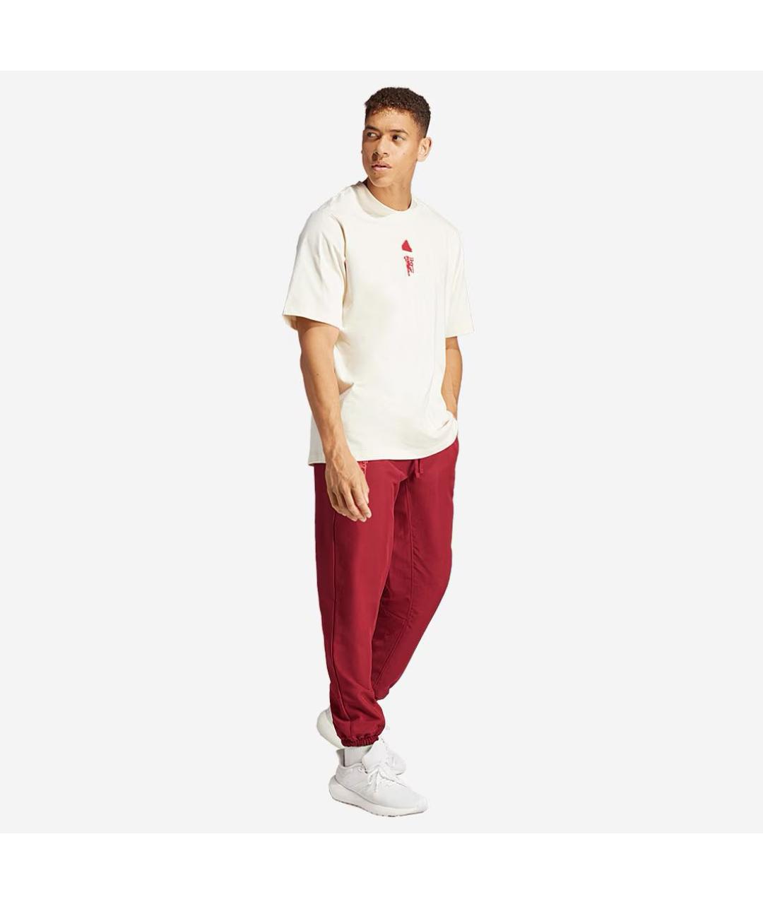 ADIDAS Бежевая хлопковая футболка, фото 4