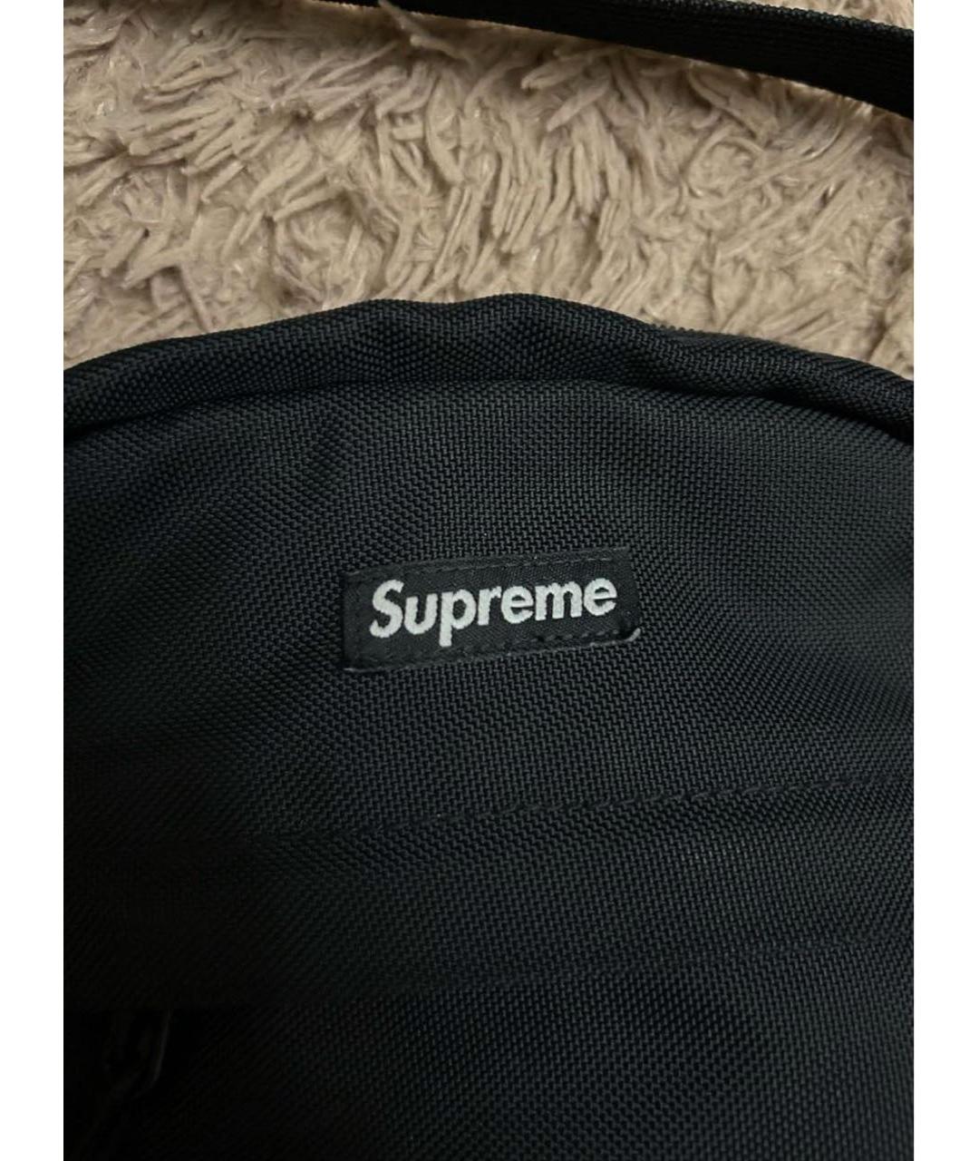 SUPREME Черная синтетическая сумка на плечо, фото 2