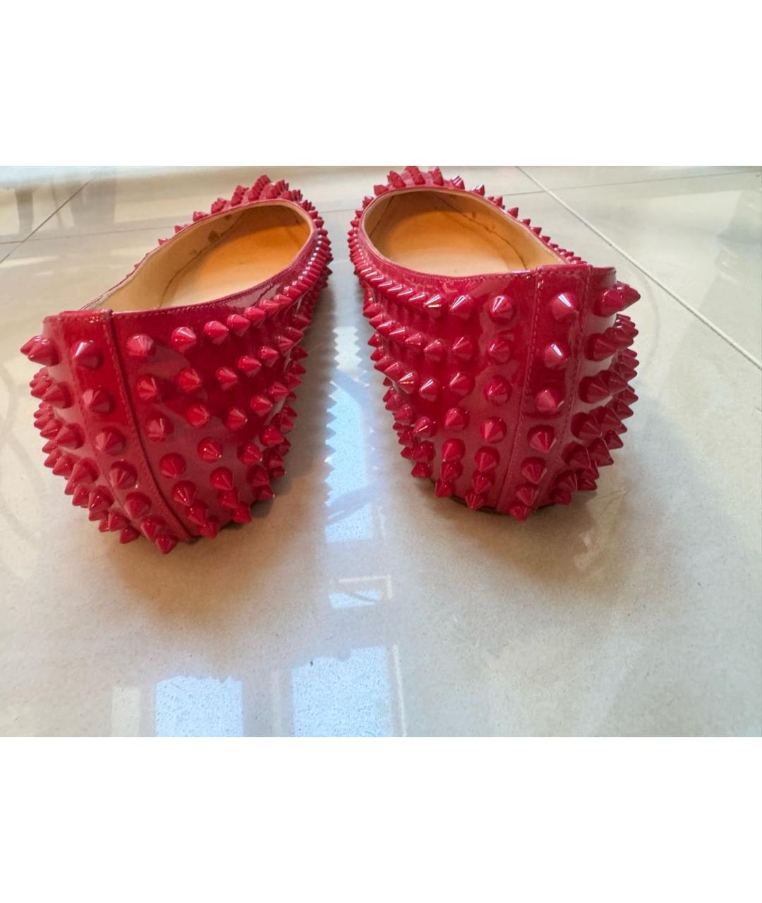 CHRISTIAN LOUBOUTIN Фуксия балетки из лакированной кожи, фото 4