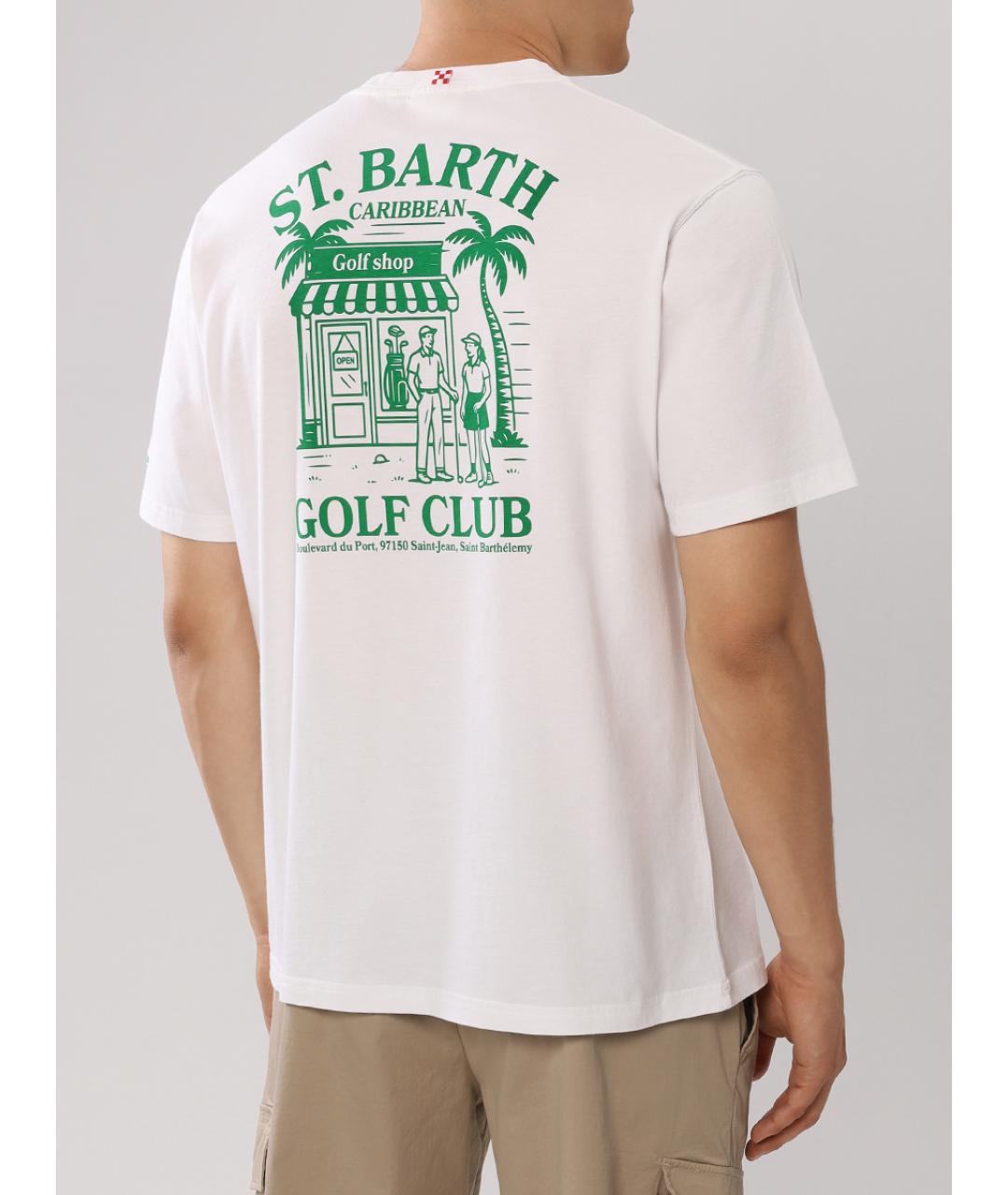 MC2 SAINT BARTH Белая хлопко-эластановая футболка, фото 3