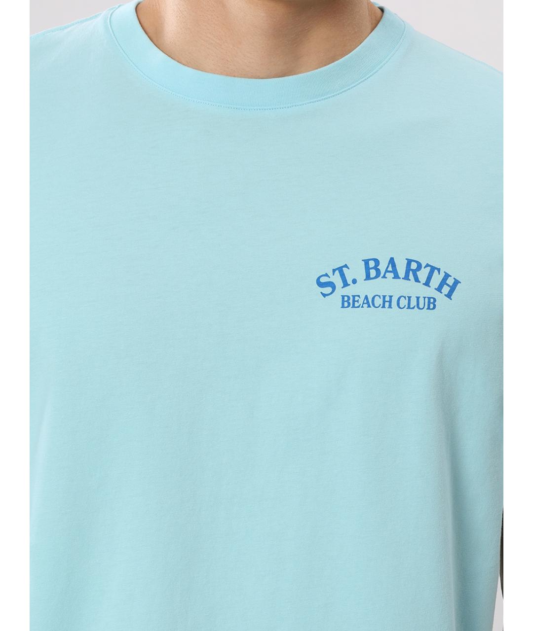 MC2 SAINT BARTH Голубая хлопко-эластановая футболка, фото 5