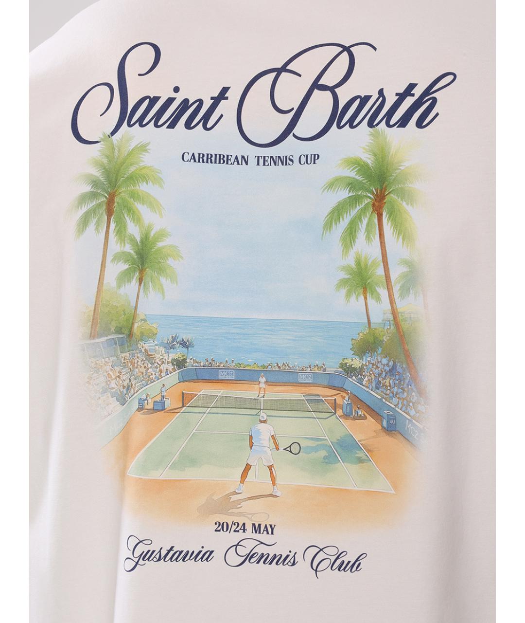 MC2 SAINT BARTH Белая хлопко-эластановая футболка, фото 6