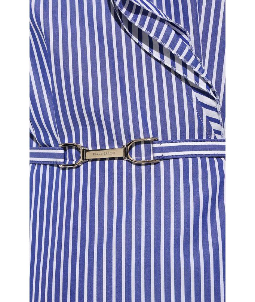 RALPH LAUREN Голубое хлопковое коктейльное платье, фото 4