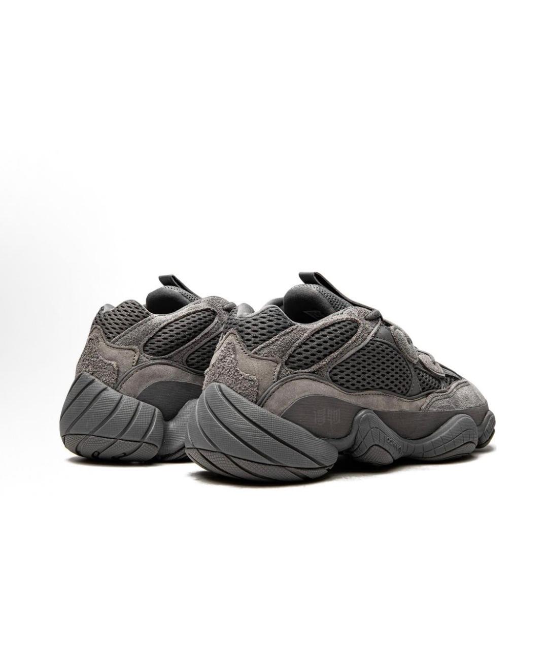 ADIDAS YEEZY Антрацитовые замшевые низкие кроссовки / кеды, фото 4