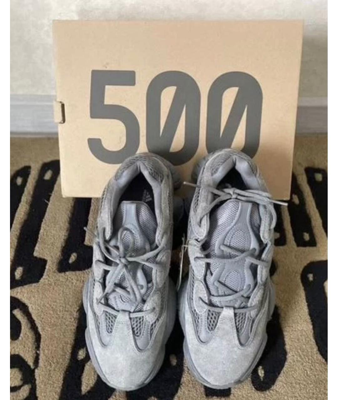 ADIDAS YEEZY Антрацитовые замшевые низкие кроссовки / кеды, фото 2