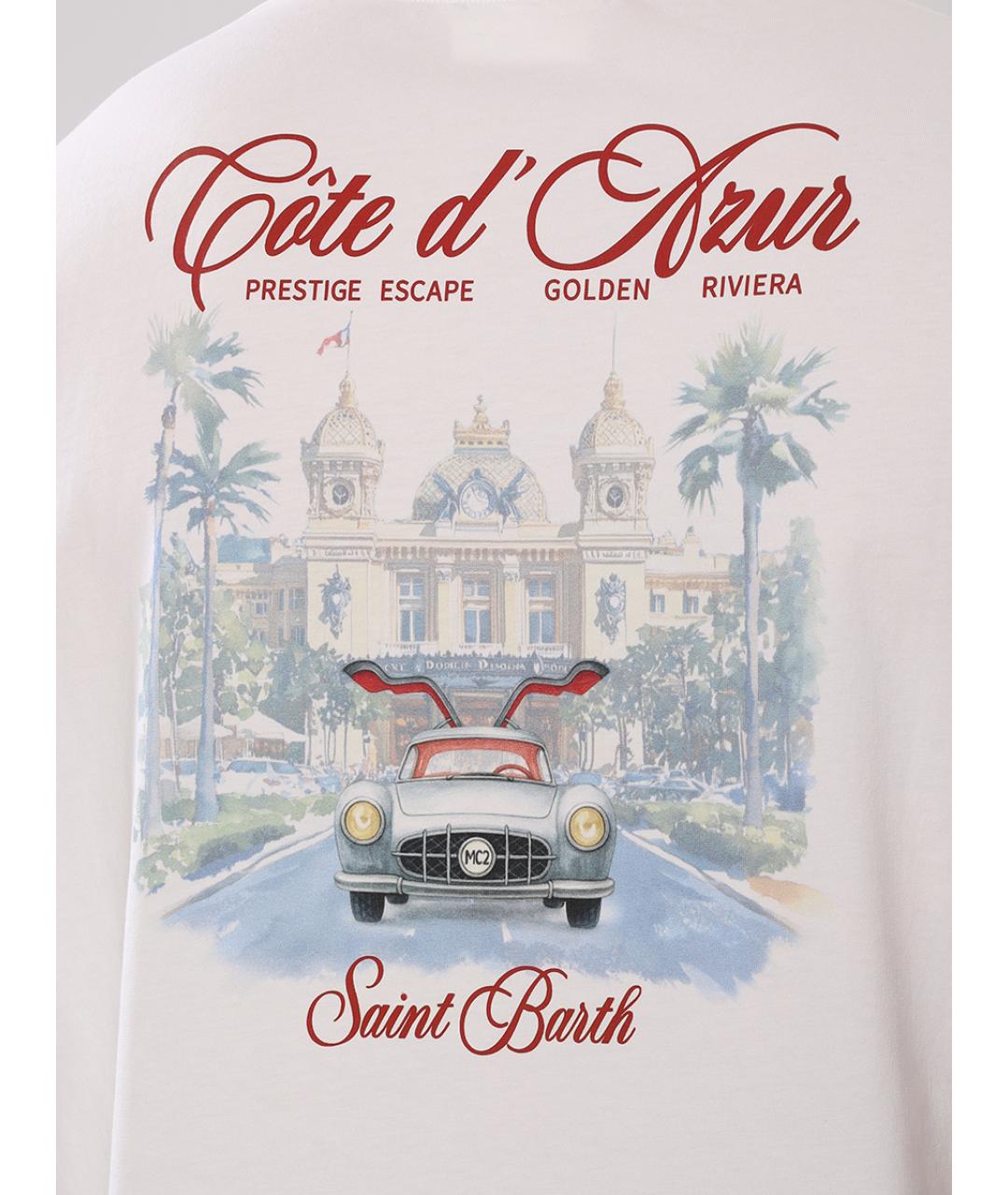 MC2 SAINT BARTH Белая хлопко-эластановая футболка, фото 5