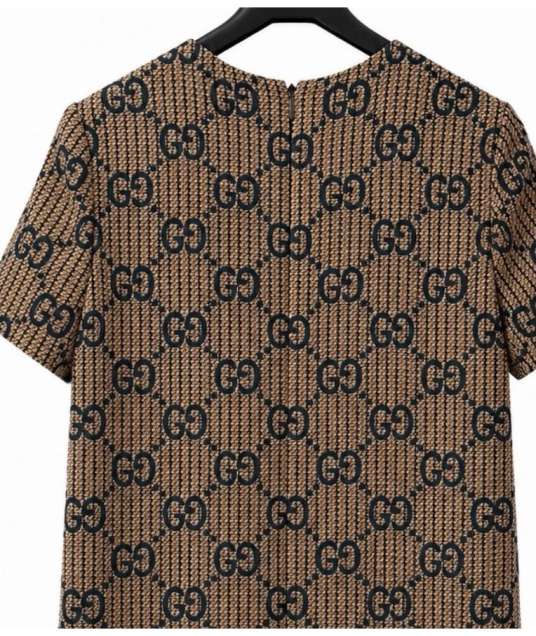 GUCCI Коричневое твидовое коктейльное платье, фото 3