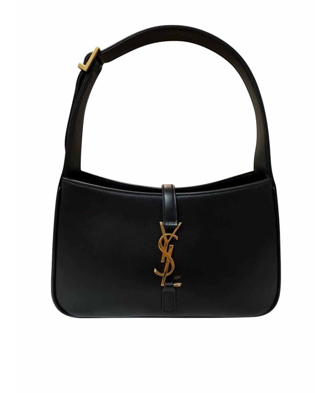 SAINT LAURENT Черная кожаная сумка с короткими ручками, фото 1