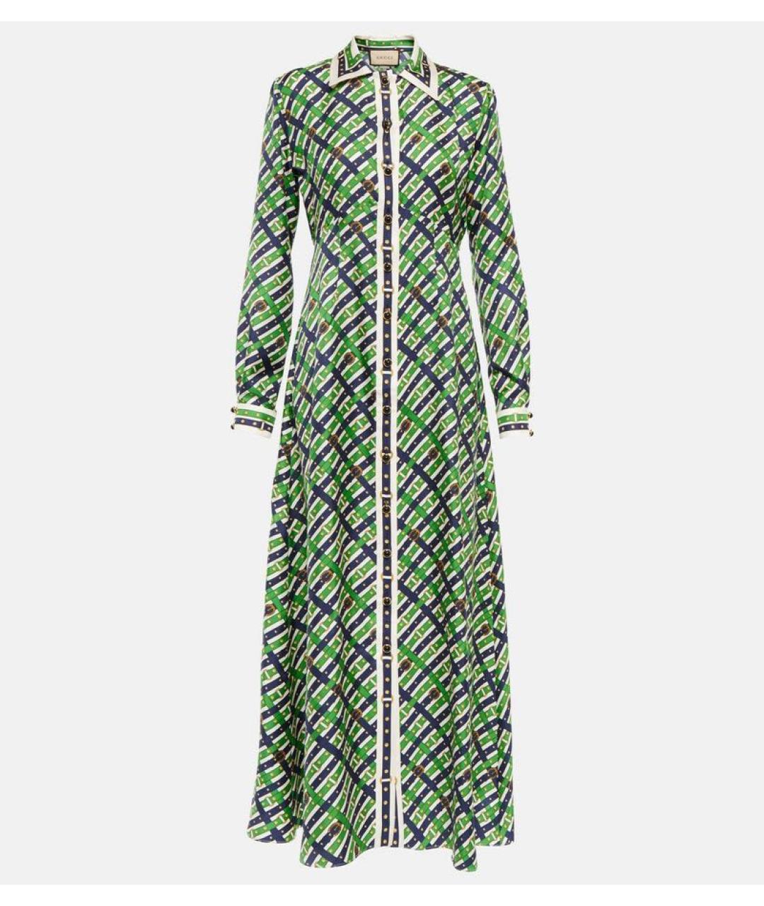 GUCCI Зеленое шелковое вечернее платье, фото 6