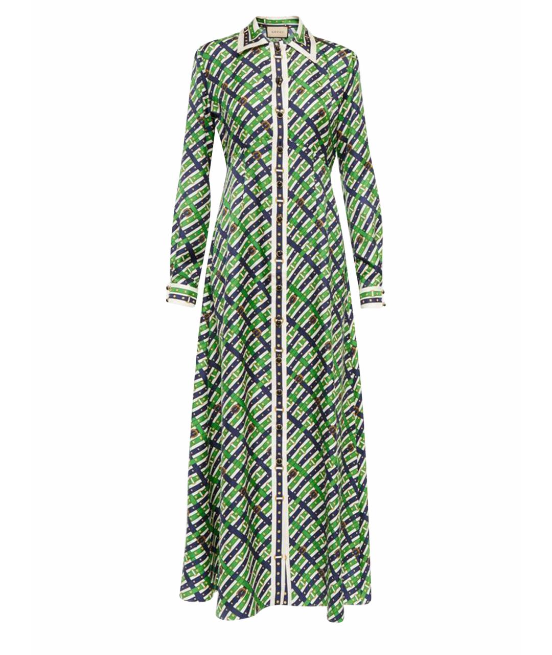 GUCCI Зеленое шелковое вечернее платье, фото 1