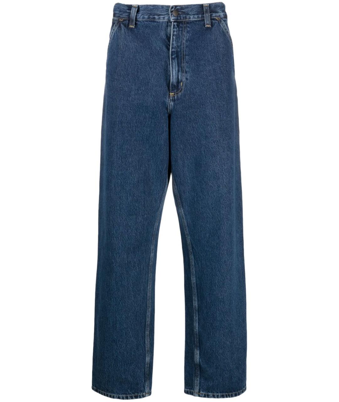 CARHARTT WIP Синие хлопковые прямые джинсы, фото 1