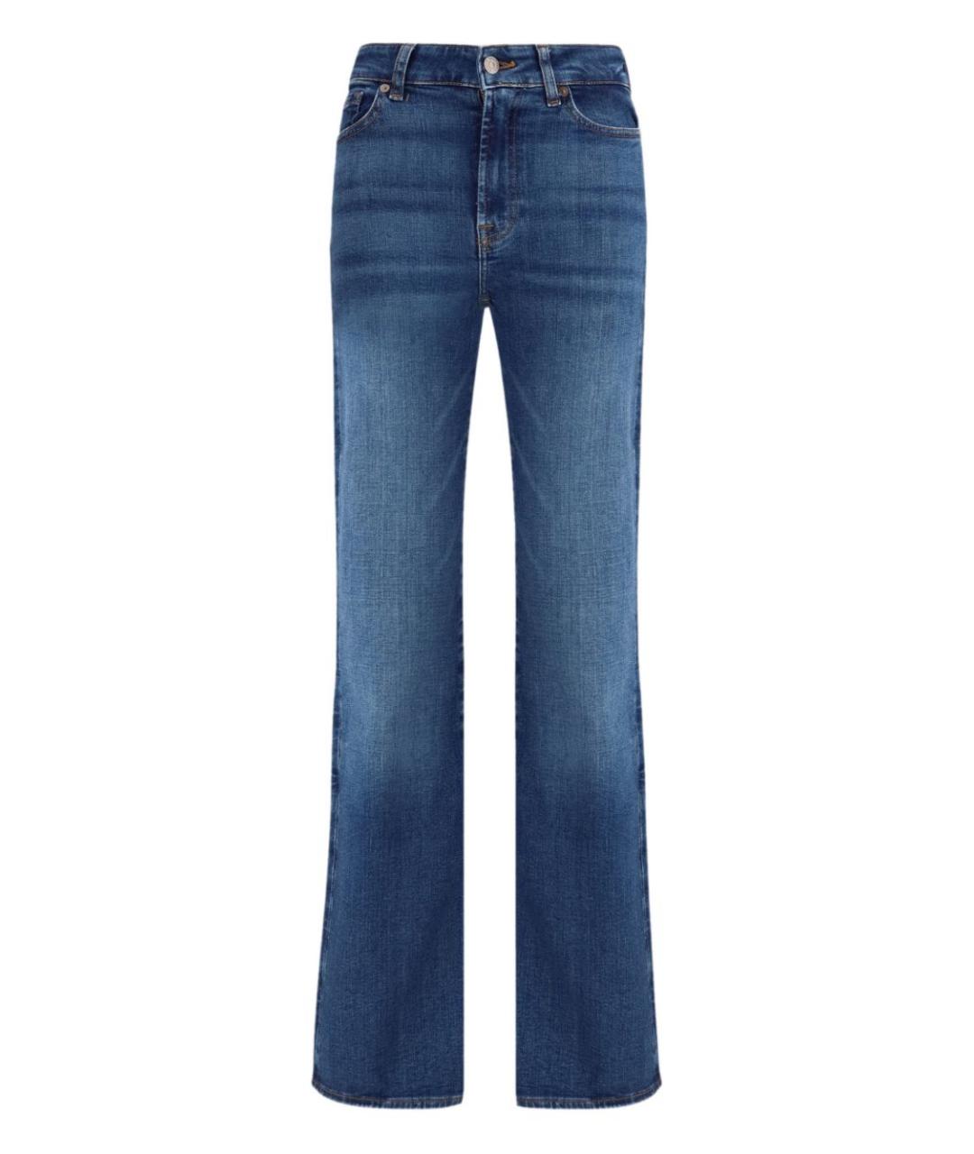 7 FOR ALL MANKIND Синие хлопковые прямые джинсы, фото 1