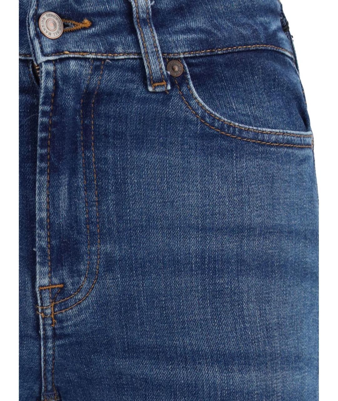 7 FOR ALL MANKIND Синие хлопковые прямые джинсы, фото 3
