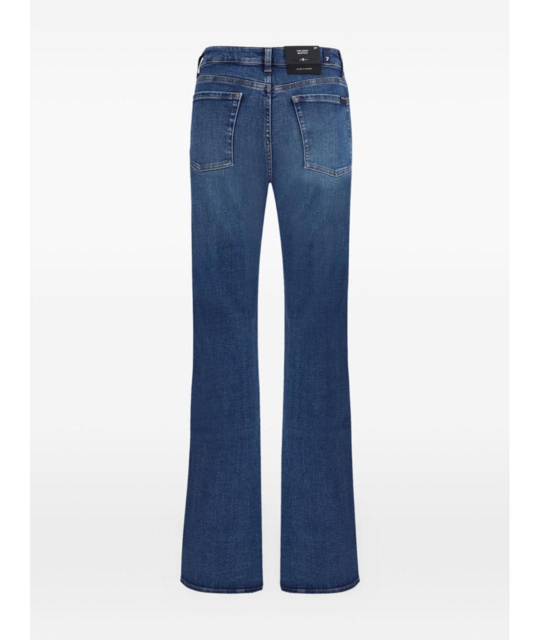 7 FOR ALL MANKIND Синие хлопковые прямые джинсы, фото 2
