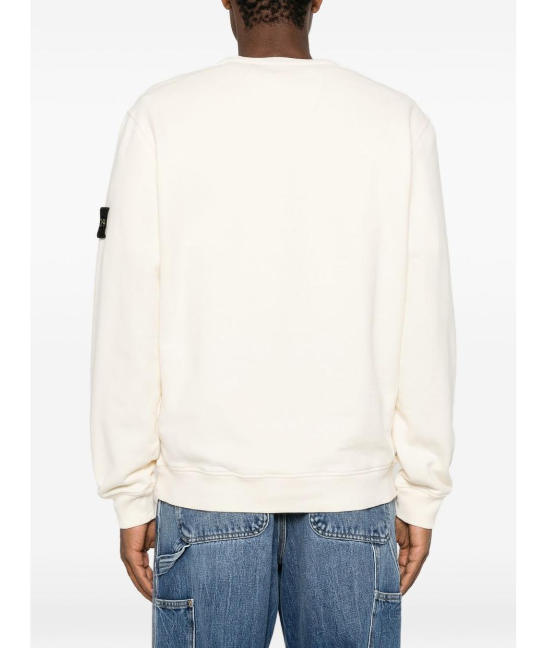 STONE ISLAND Белый хлопковый джемпер / свитер, фото 2